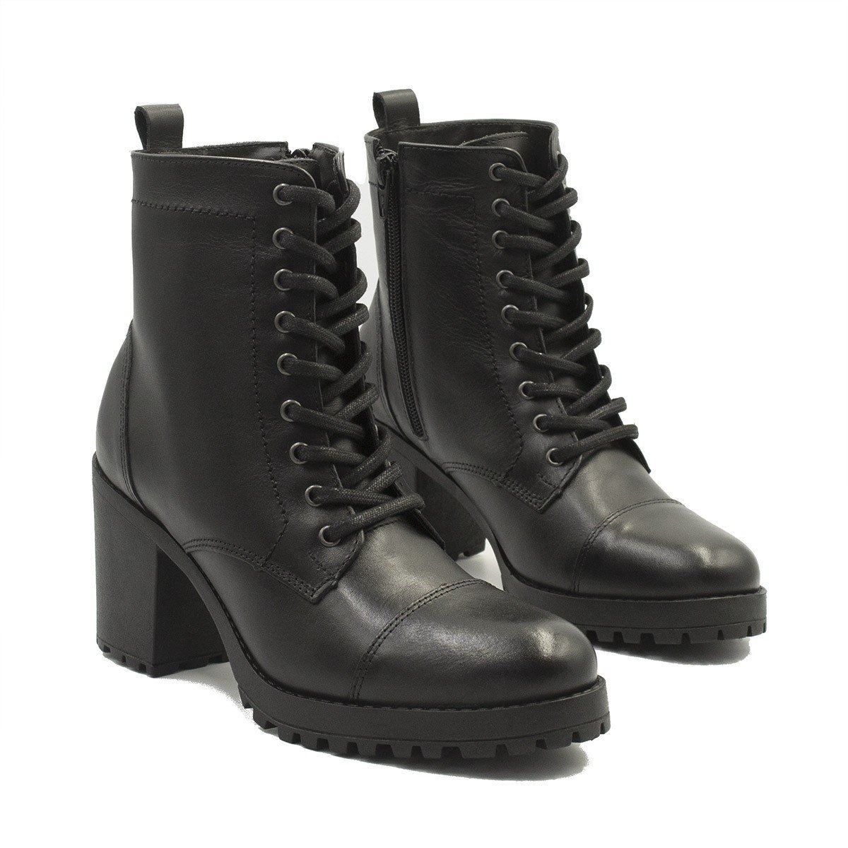 Bota Zatta Coturno Salto Bloco Couro Duda Marrom