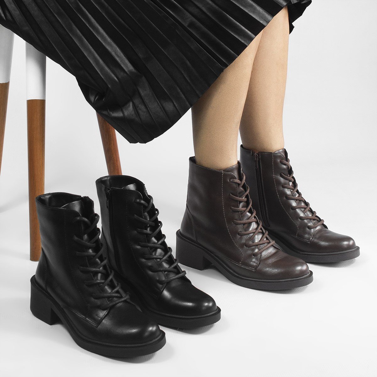 Bota Zatta Coturno Salto Bloco Couro Duda Marrom Marrom 5