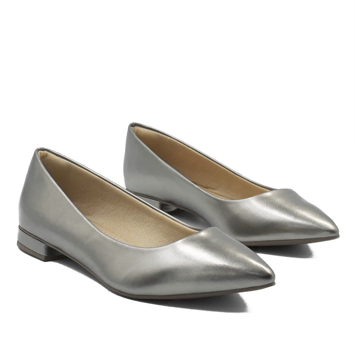 Sapatilha Zatta Básica Lisa Núbia Prata Velho Prata 4