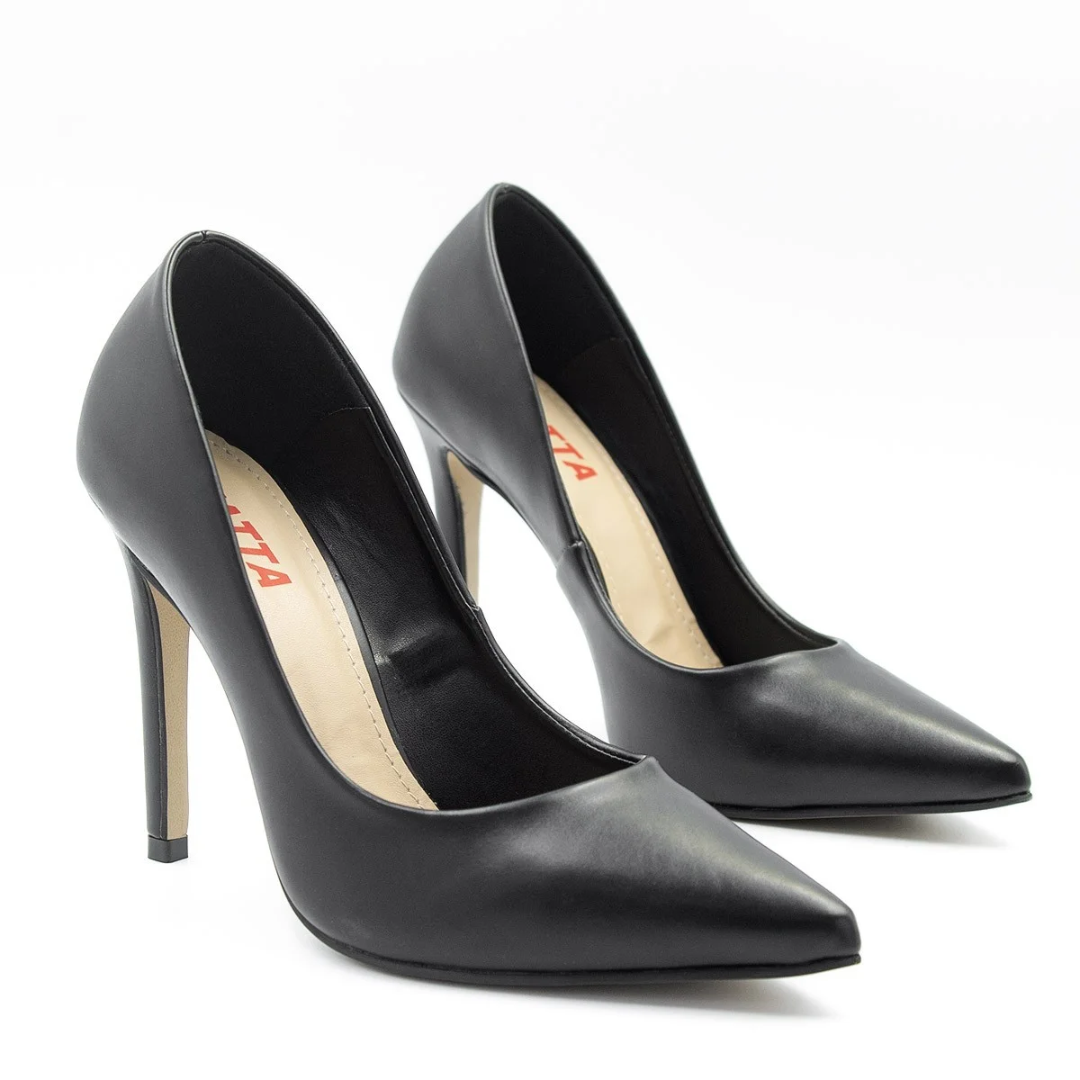 Scarpin Salto Alto Bico Fino Suzy Napa  Preto Preto 4