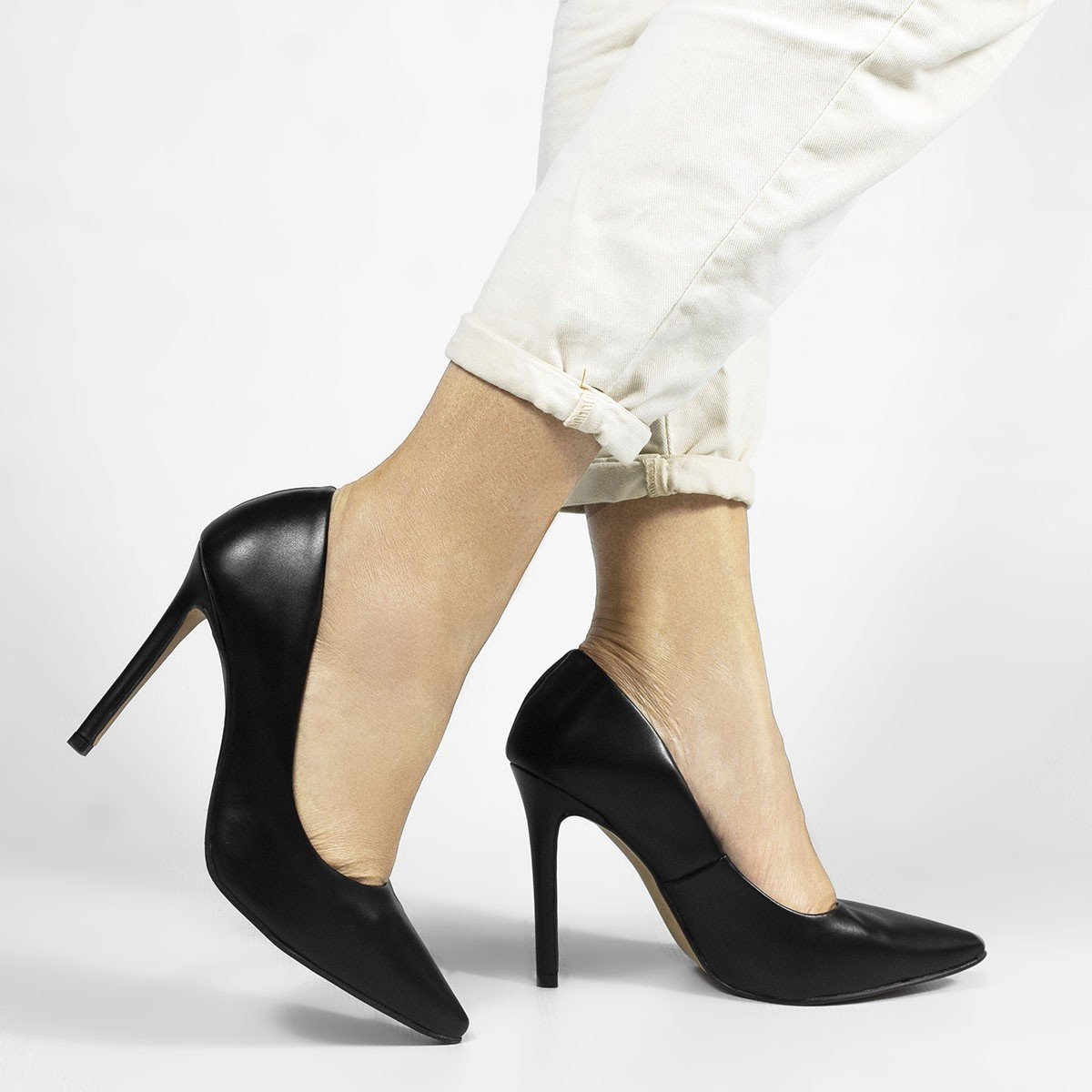 Scarpin Salto Alto Bico Fino Suzy Napa  Preto Preto 2