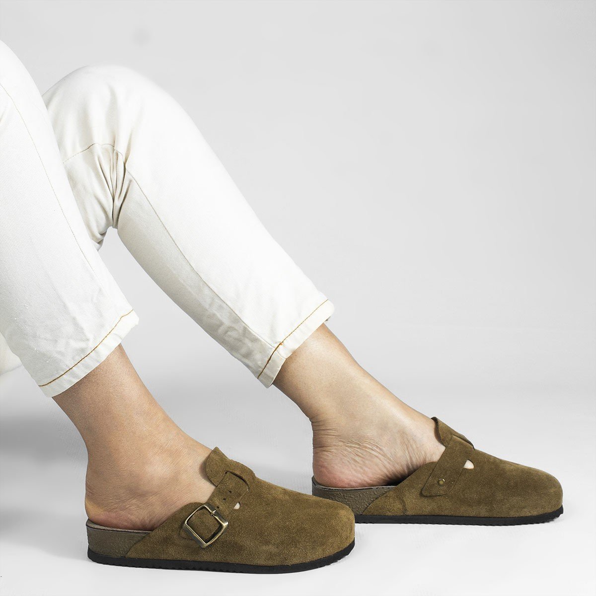 Mule Clog Camurça Juliane Caramelo Caramelo 1