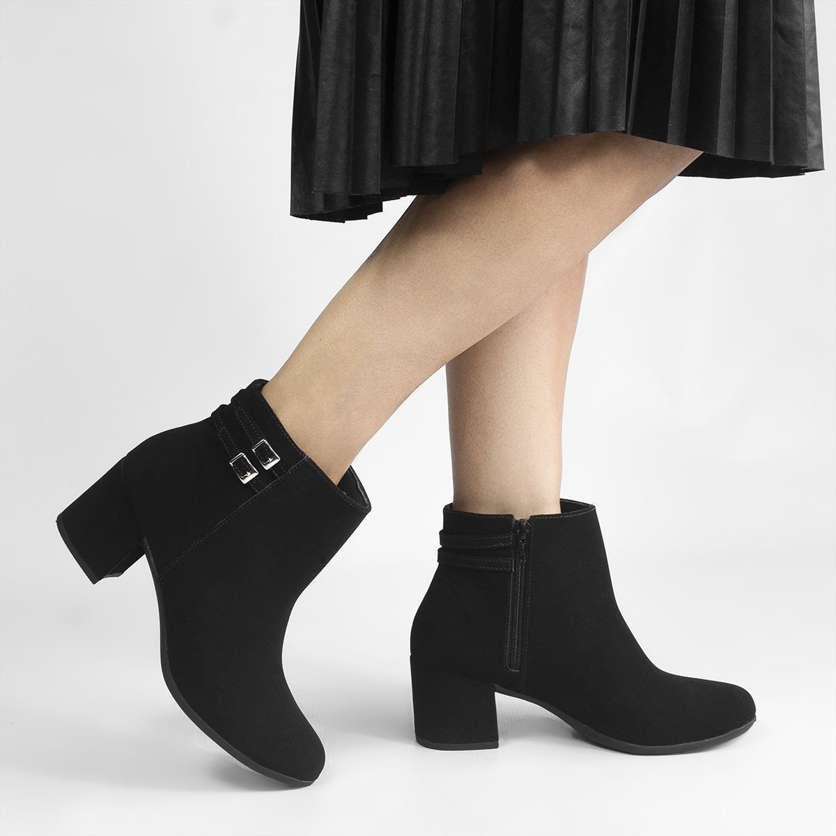 Bota Zatta Salto Bloco Fivela Rute Preta Preto 1