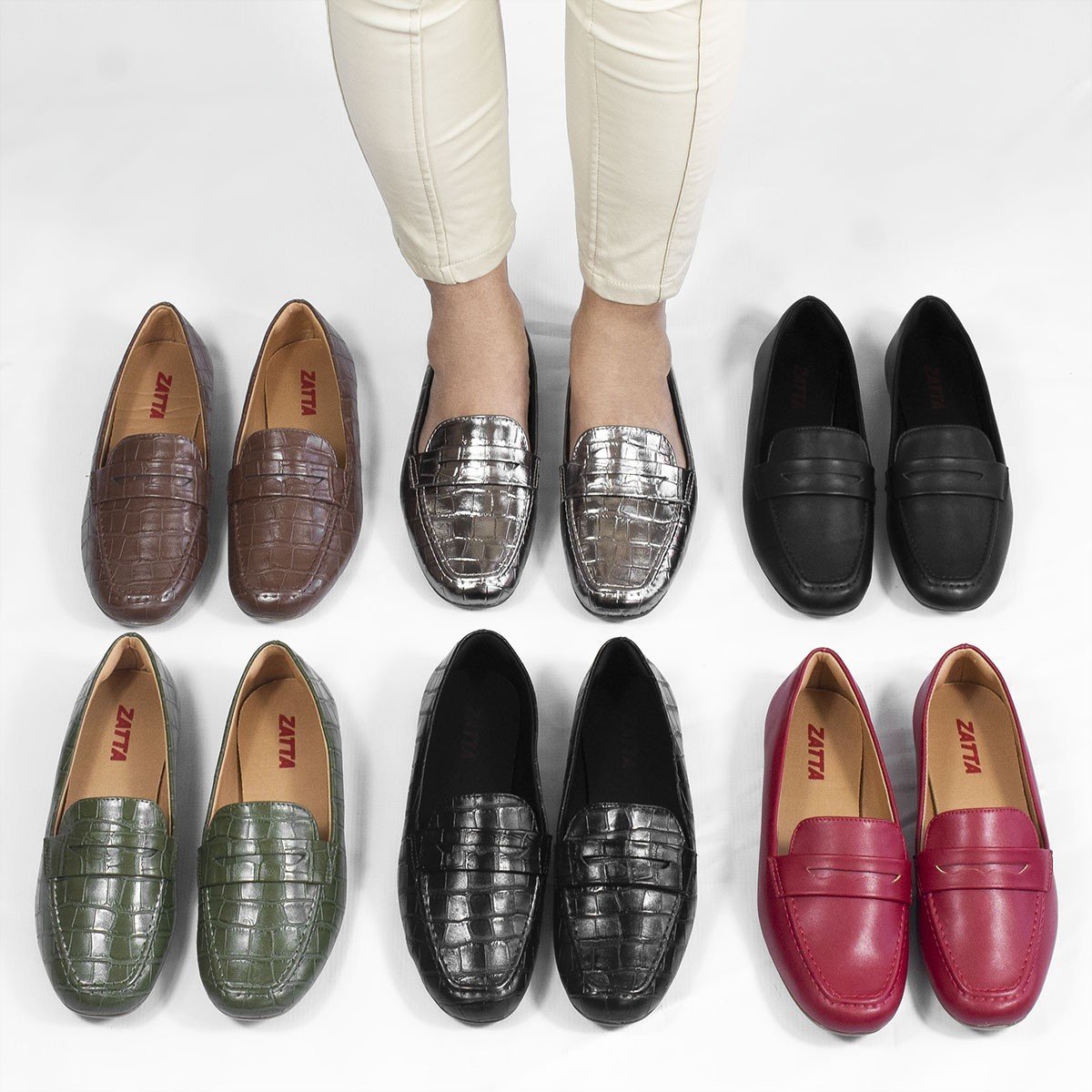 Mocassim Zatta Flat Eliana Vermelho Vermelho 6