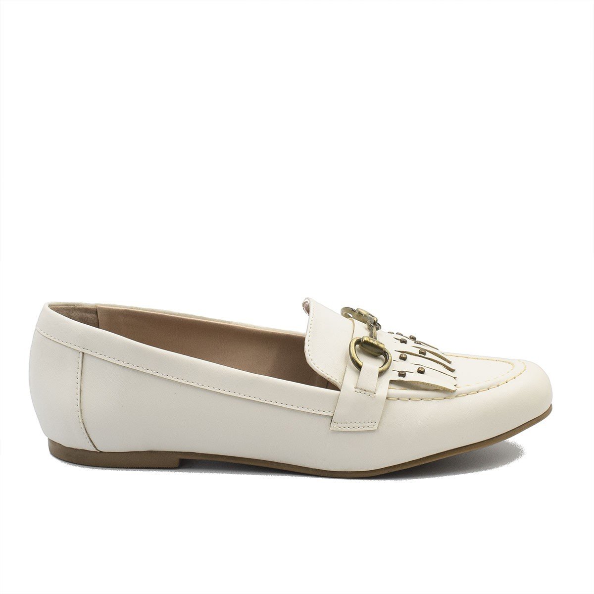 Mocassim Zatta Detalhe de Franja Nair Off White Branco 2
