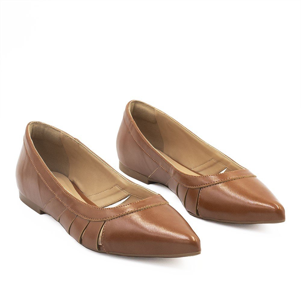 Sapatilha Zatta Bico Fino Adelaide Caramelo Marrom 4