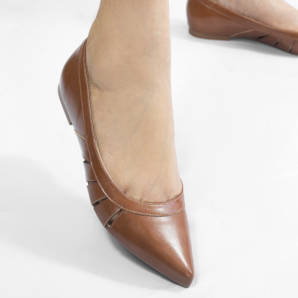 Sapatilha Zatta Bico Fino Adelaide Caramelo Marrom 8