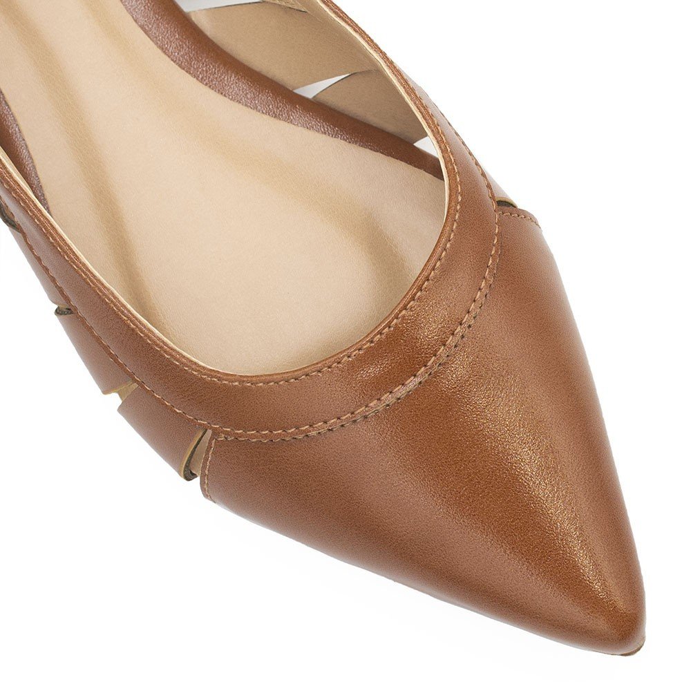 Sapatilha Zatta Bico Fino Adelaide Caramelo Marrom 9