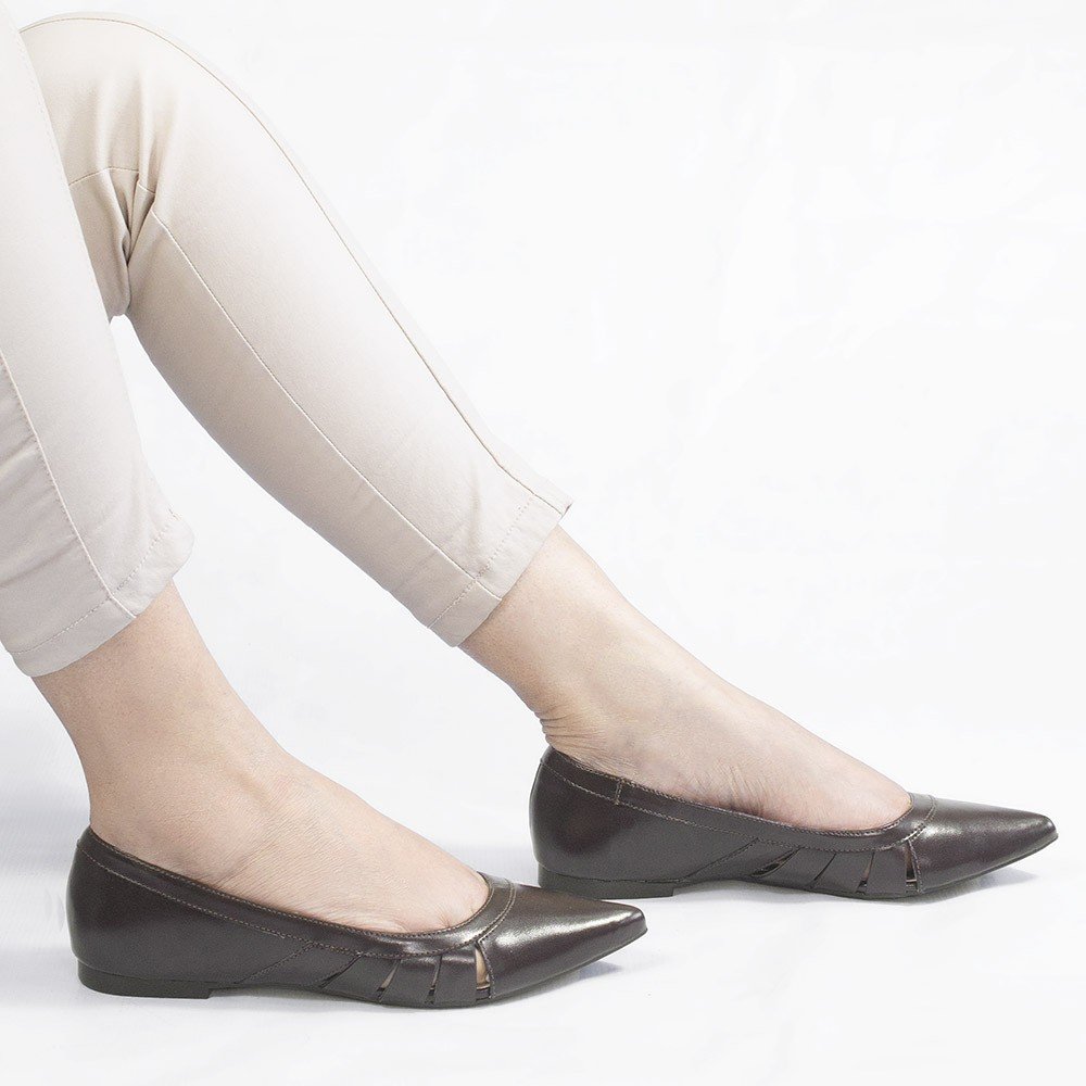 Sapatilha Zatta Bico Fino Adelaide Marrom