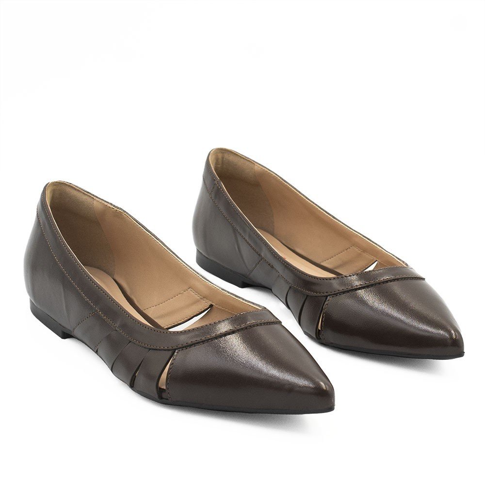 Sapatilha Zatta Bico Fino Adelaide Marrom Marrom 4