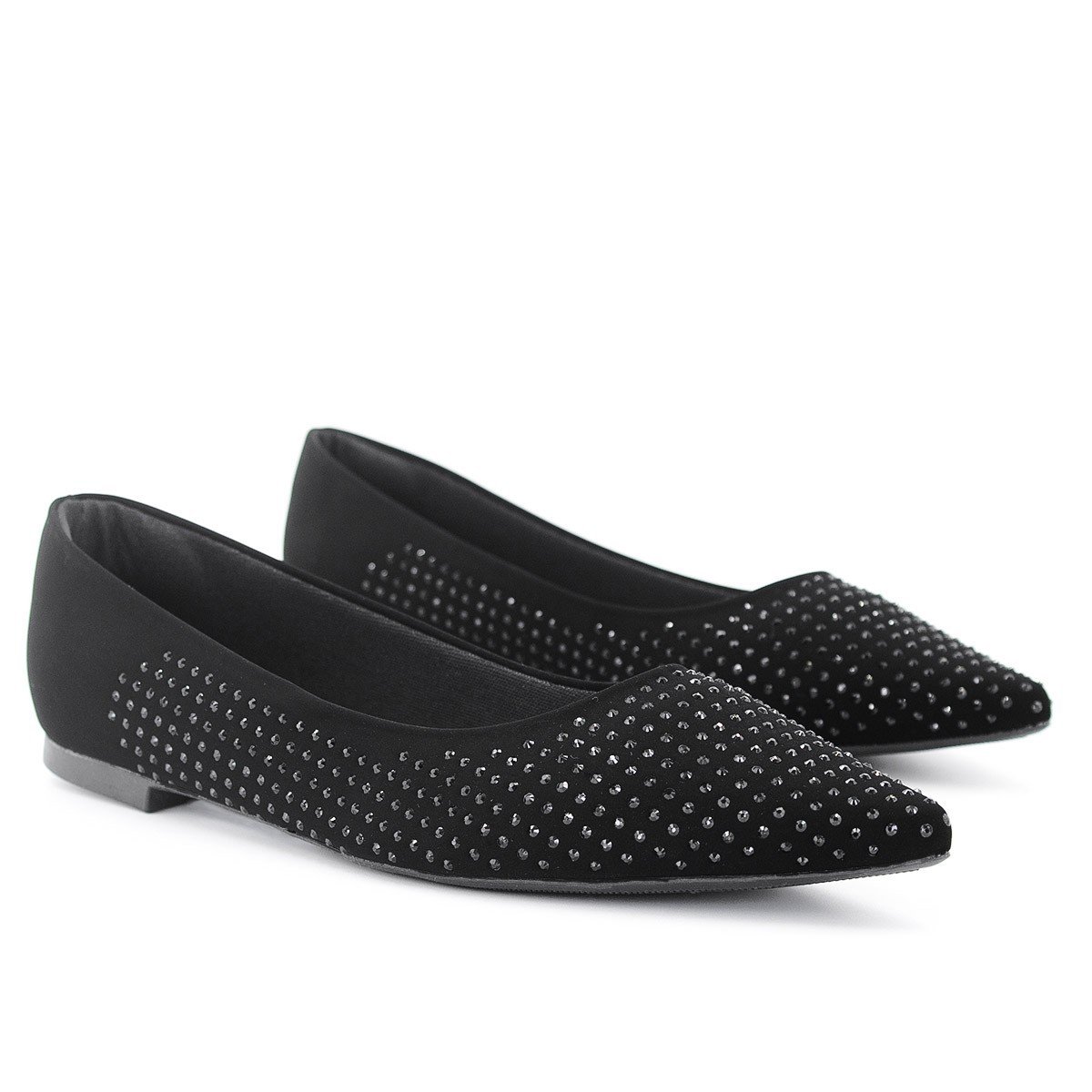 Sapatilha Zatta Hotfix Bico fino Sandy Preto Preto 4