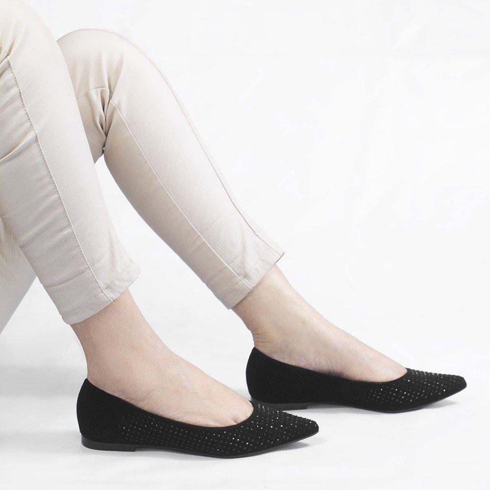 Sapatilha Zatta Hotfix Bico fino Sandy Preto Preto 5