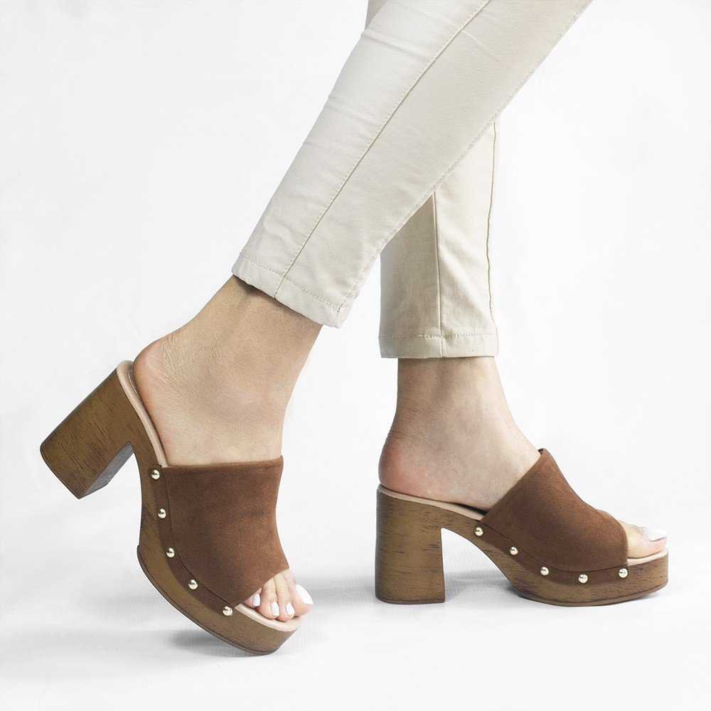 Tamanco Zatta Salto Bloco Sayuri Caramelo Marrom 2