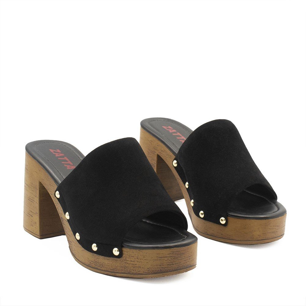 Tamanco Zatta Salto Bloco Sayuri Preto Preto 5