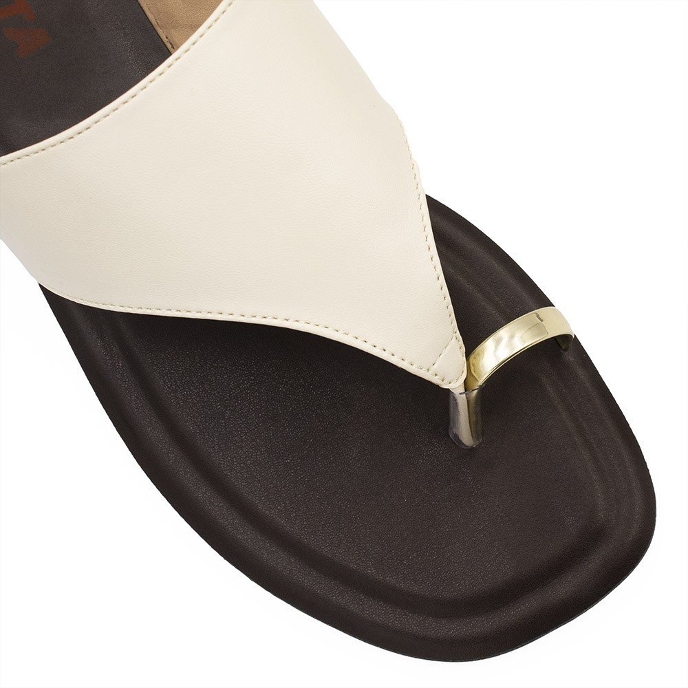 Rasteira de Dedo Metal Zatta  Alaide Off White Off White 4