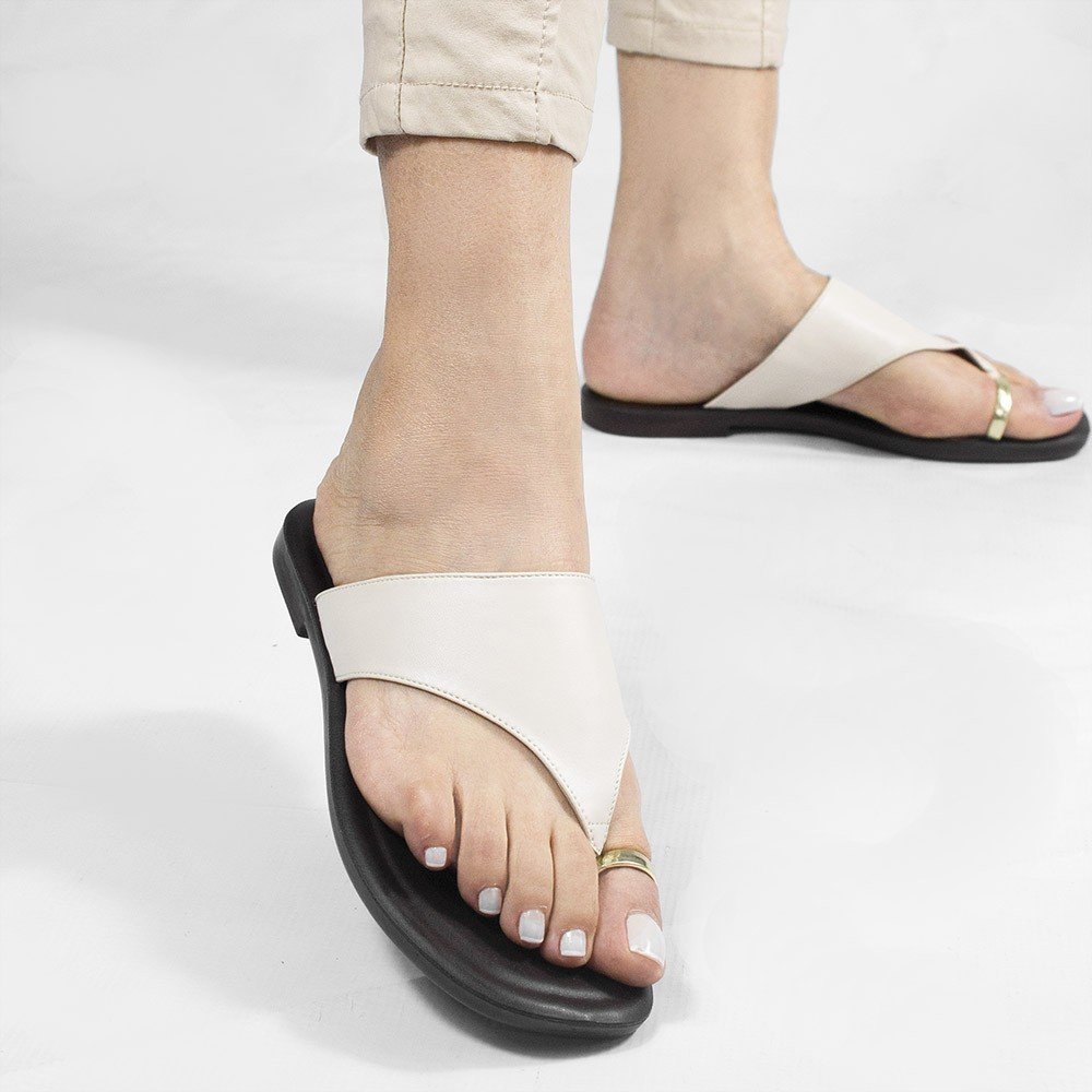 Rasteira de Dedo Metal Zatta  Alaide Off White Off White 5