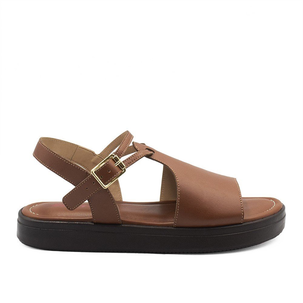 Sandália Zatta Rasteira Flat Alegra Marrom
