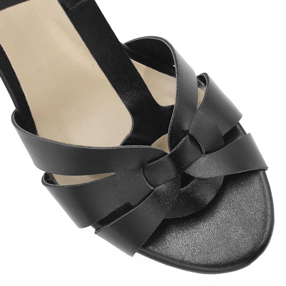 Sandália Zatta Salto Bloco Ester Preta Preto 4