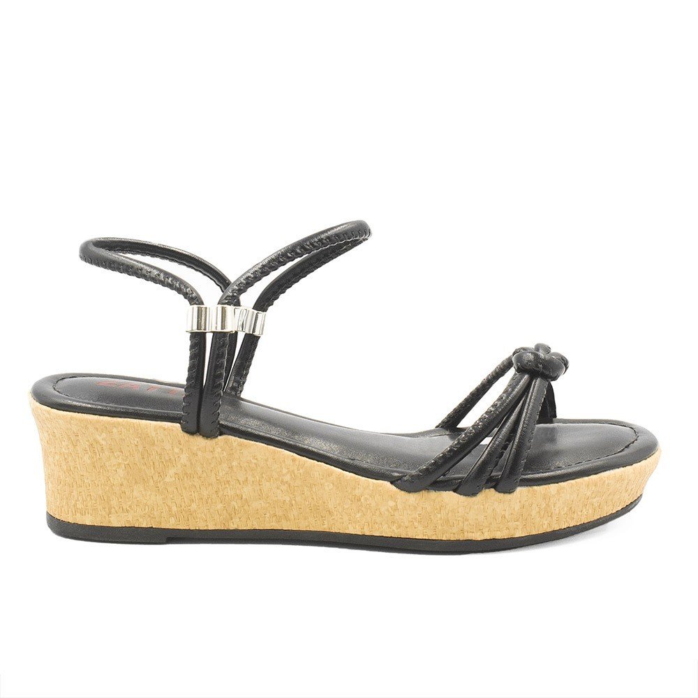 Sandália Anabela Nó Mirtes Preta Preto 8