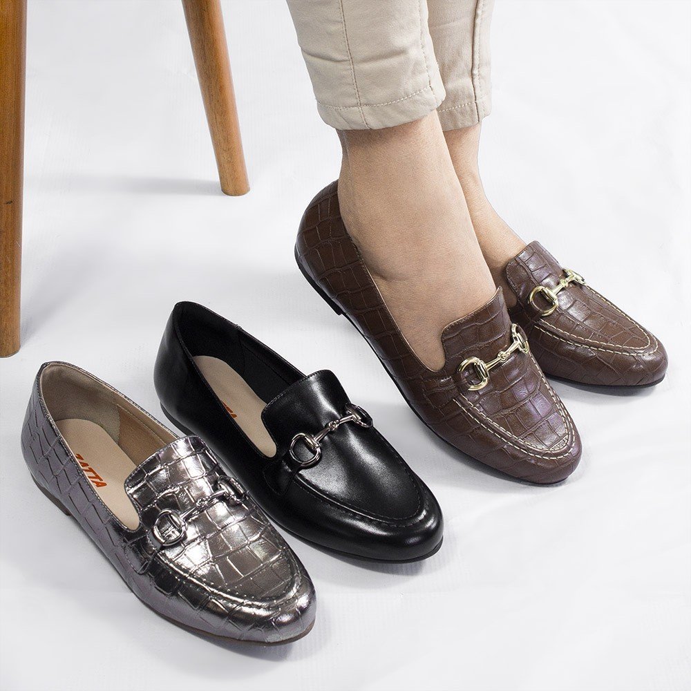 Mocassim Zatta Fivela Evelyn Preto Preto 10