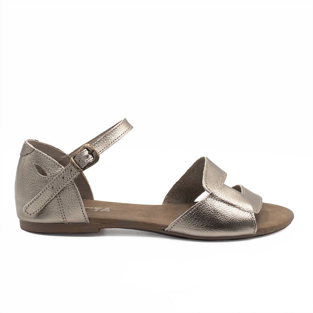 Sandália de Couro Salto Bloco Eva Marrom