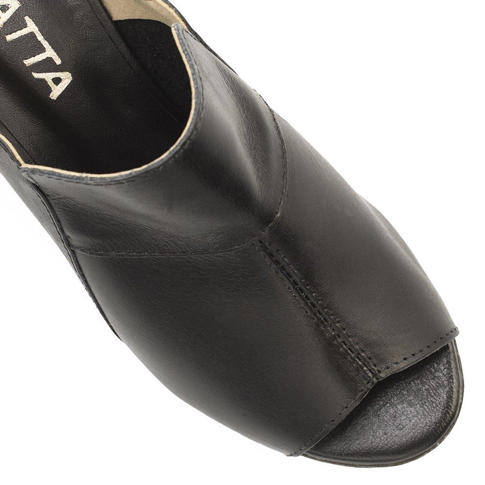 Sandália de Couro Zatta Salto Bloco Eva Preto Preto 5