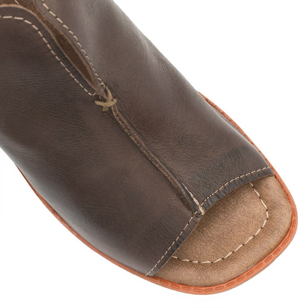 Sandália Zatta Salto Bloco Couro Recorte Ohana Marrom Marrom 4