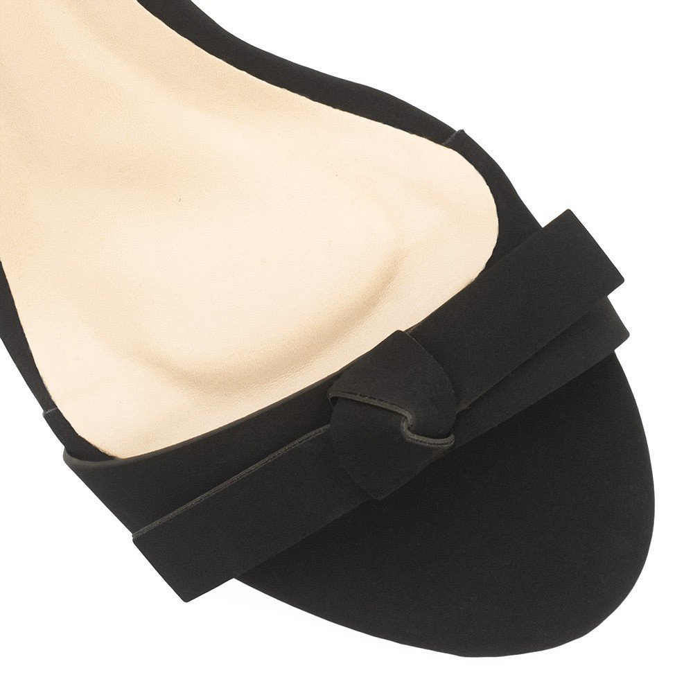 Sandália Salto Bloco Laço Yumi Preto Nobuck Preto 7