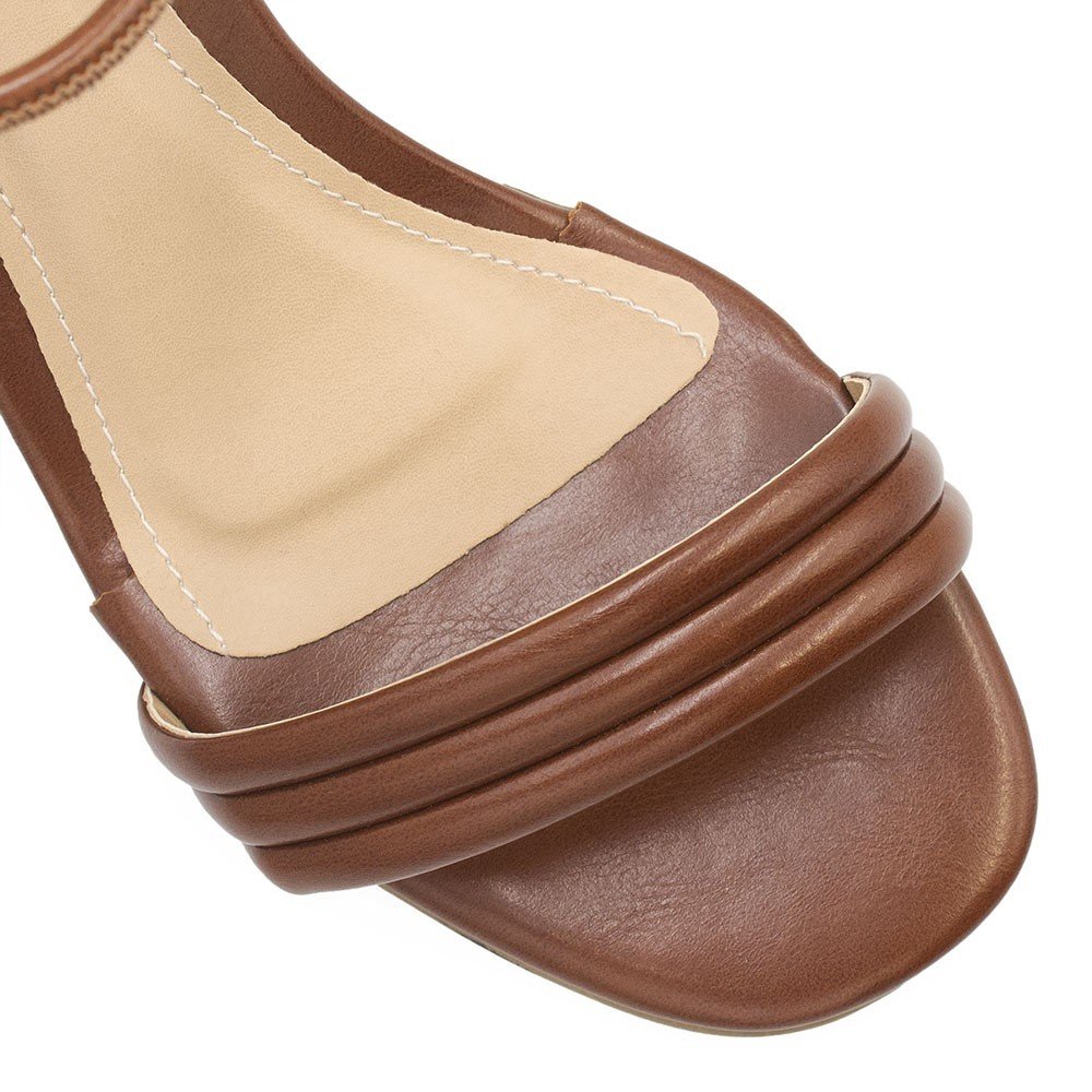 Sandália Zatta Salto Bloco Nó Tauane Preto Marrom 1