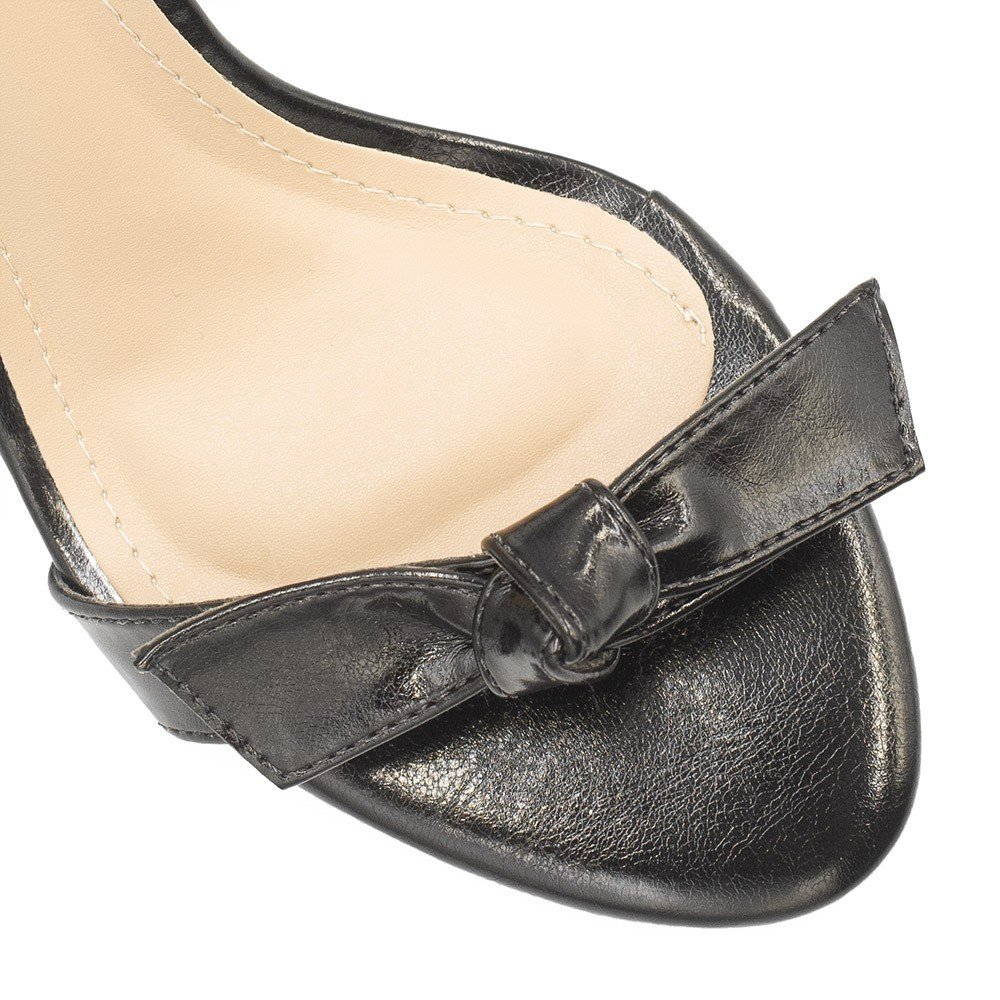 Sandália Zatta Salto Bloco Laço Katy  Preta Preto 4