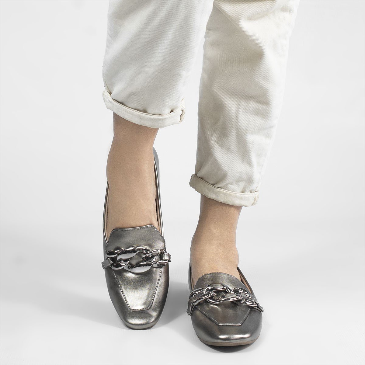 Mocassim Zatta Corrente Luciana Prata Velho Prata 5