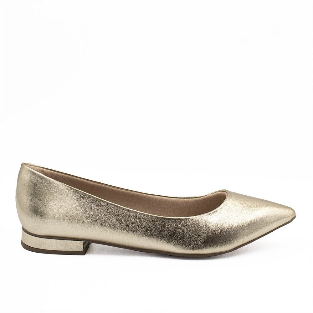 Sapatilha Zatta Básica Lisa Núbia  Dourada Dourado 2