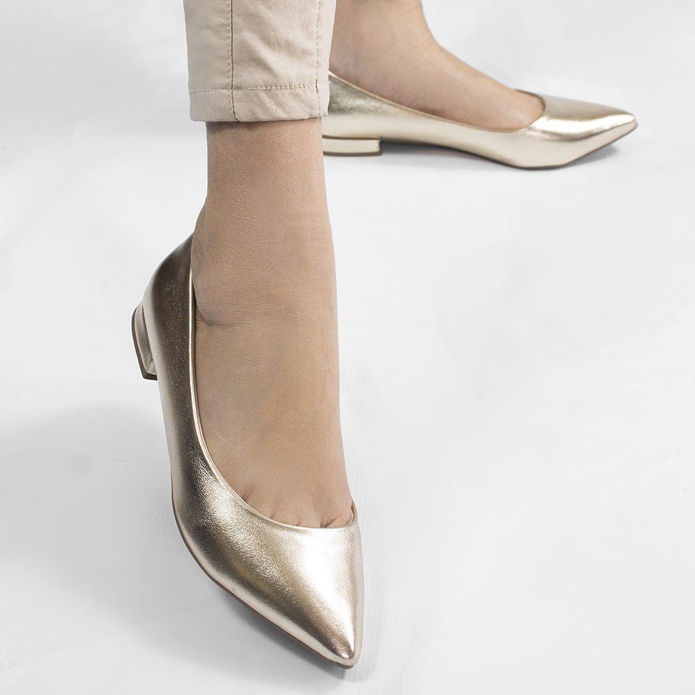 Sapatilha Zatta Básica Lisa Núbia  Dourada Dourado 8