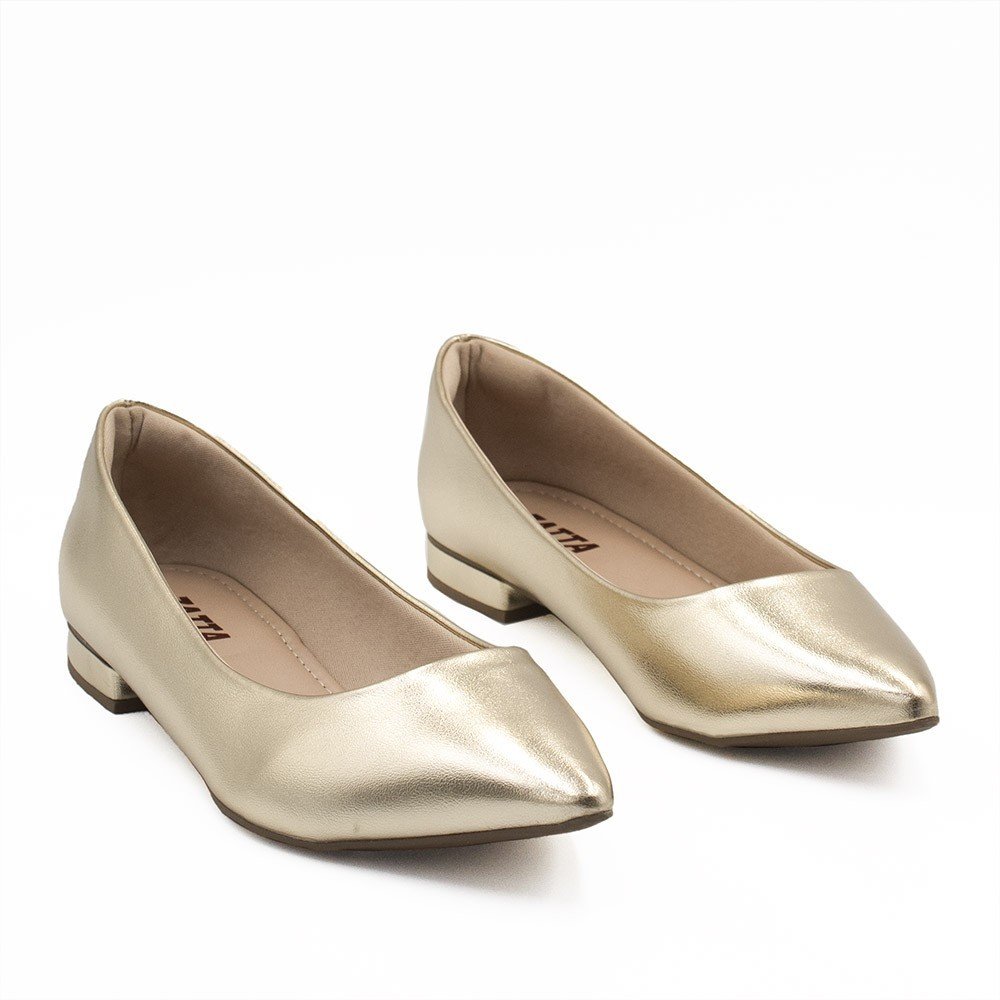Sapatilha Zatta Básica Lisa Núbia  Dourada Dourado 9