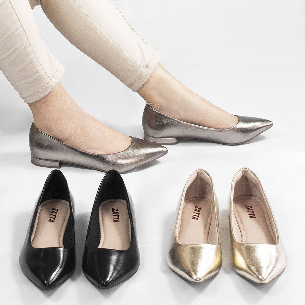 Sapatilha Zatta Básica Lisa Núbia  Dourada Dourado 10