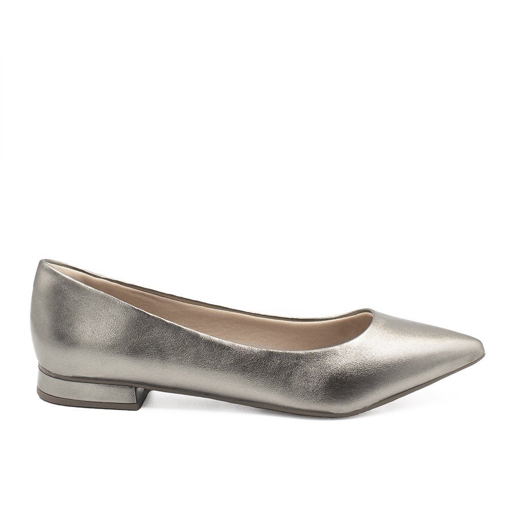 Sapatilha Básica Lisa Núbia Prata Velho Prata 2