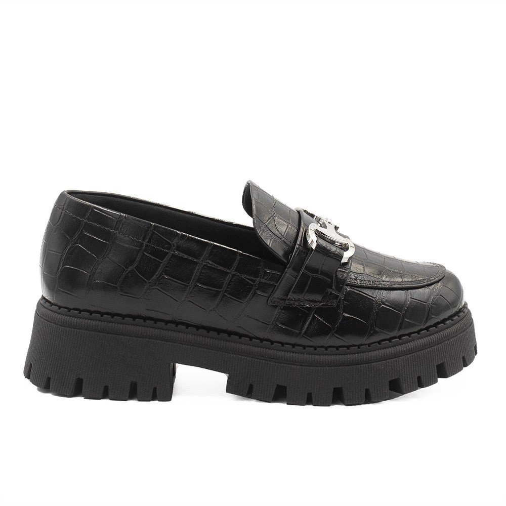Mocassim Tratorado Sola Alta Amelia Preto Croco Preto 2
