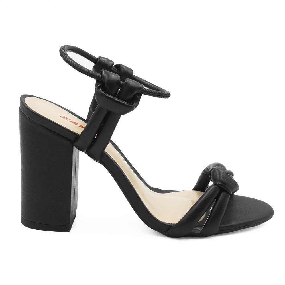 Sandália Salto Bloco Alto Raissa Preto Preto 2