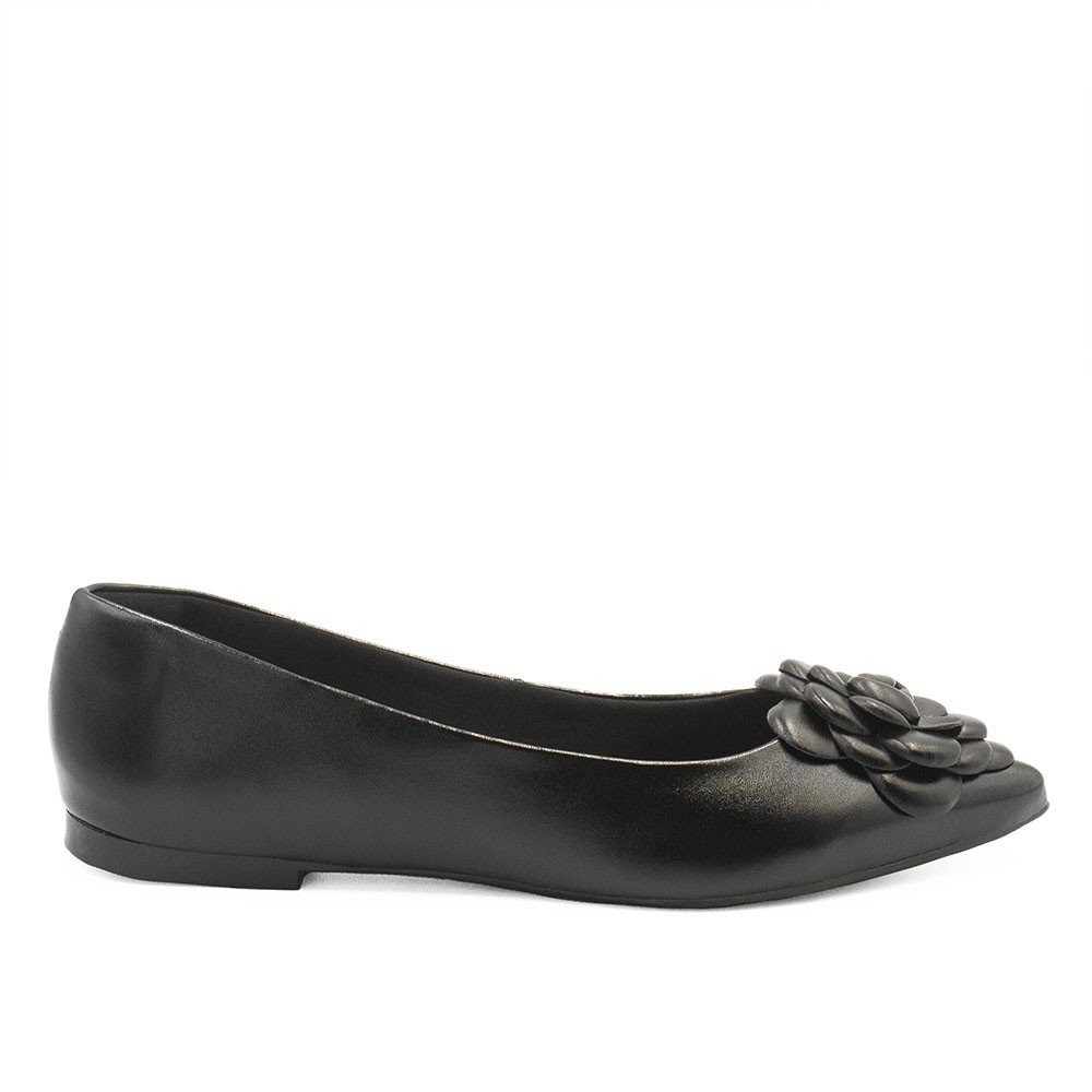 Sapatilha Flor Bico Fino Rosangela Preto Preto 4