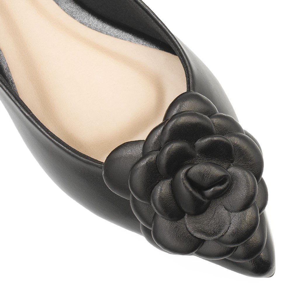 Sapatilha Flor Bico Fino Rosangela Preto Preto 9