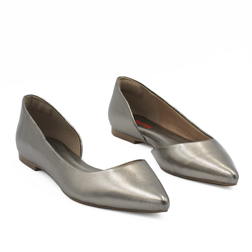 Sapatilha Zatta Aberta na Lateral Mel Prata Velho Prata 1