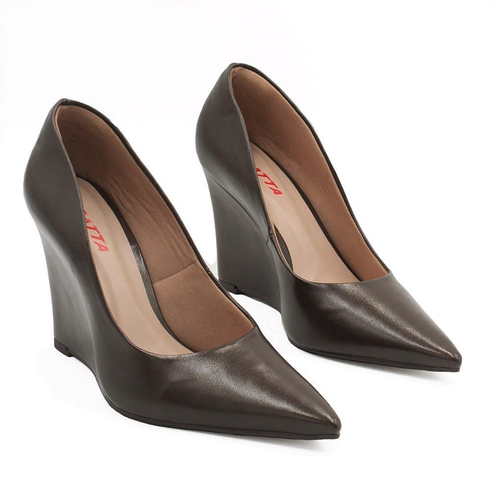 Scarpin Zatta Anabela Bico Fino  Antonia Marrom Marrom 5