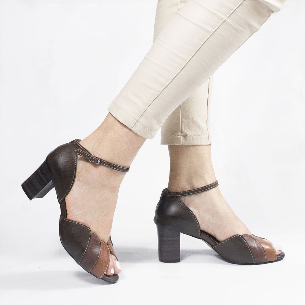 Sandália Zatta Retro Couro Ana Café