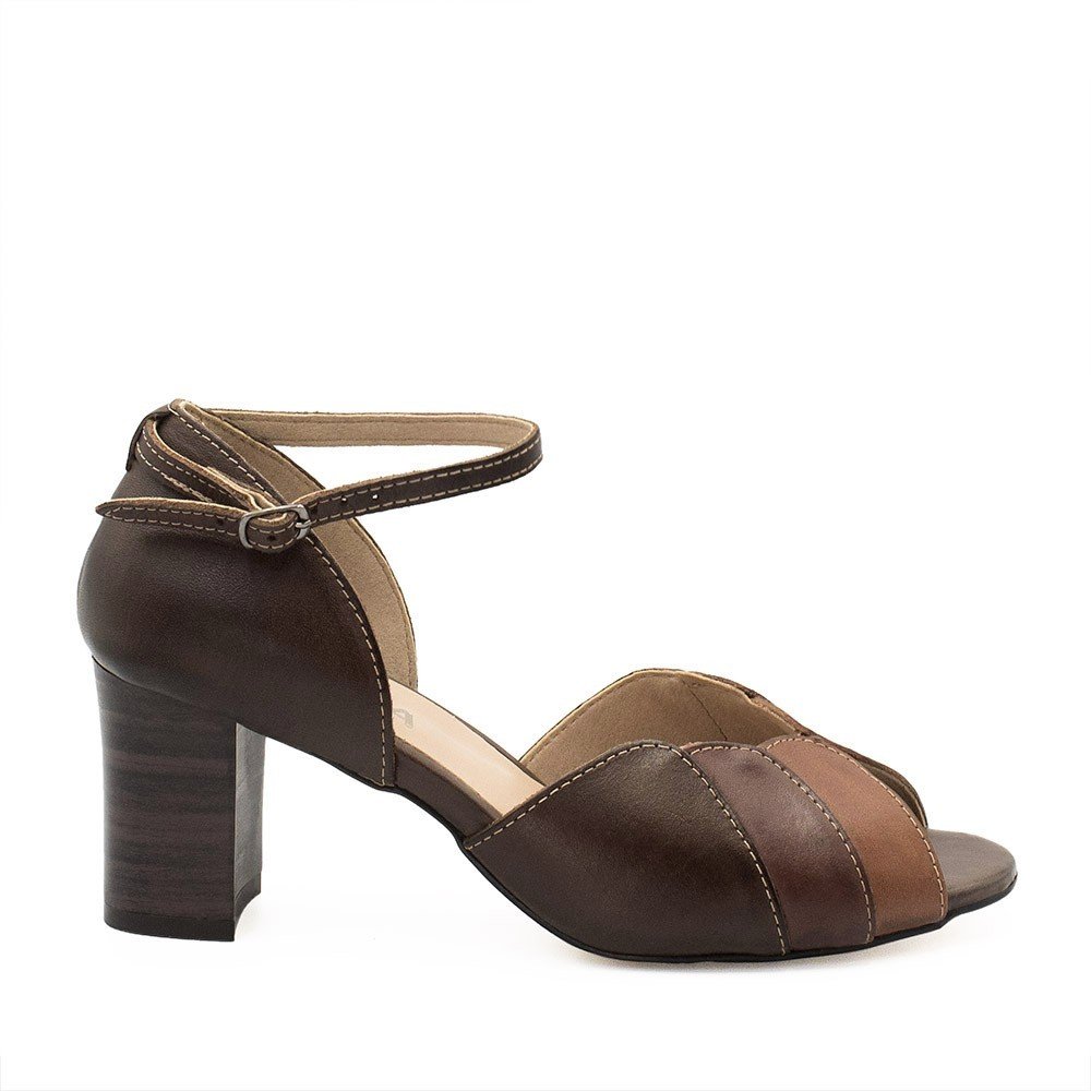 Sandália Zatta Retro Couro Ana Café Marrom 2