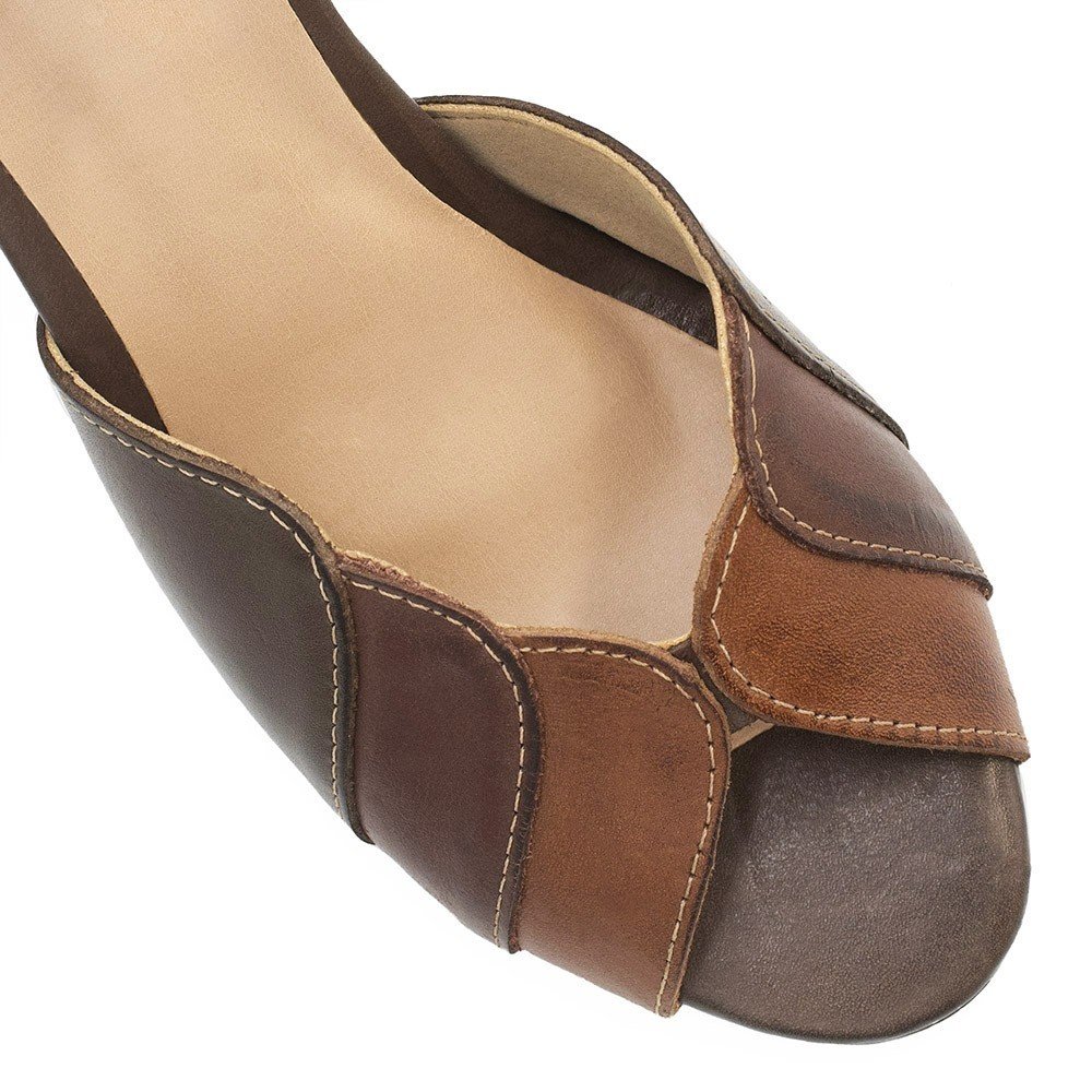 Sandália Zatta Retro Couro Ana Café Marrom 5