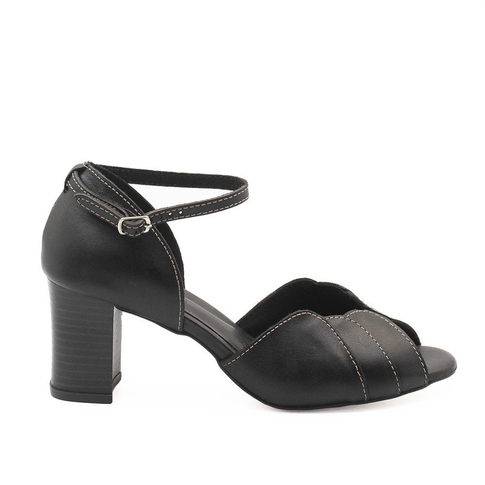 Sandália Zatta Retro Couro Ana Preto Preto 3