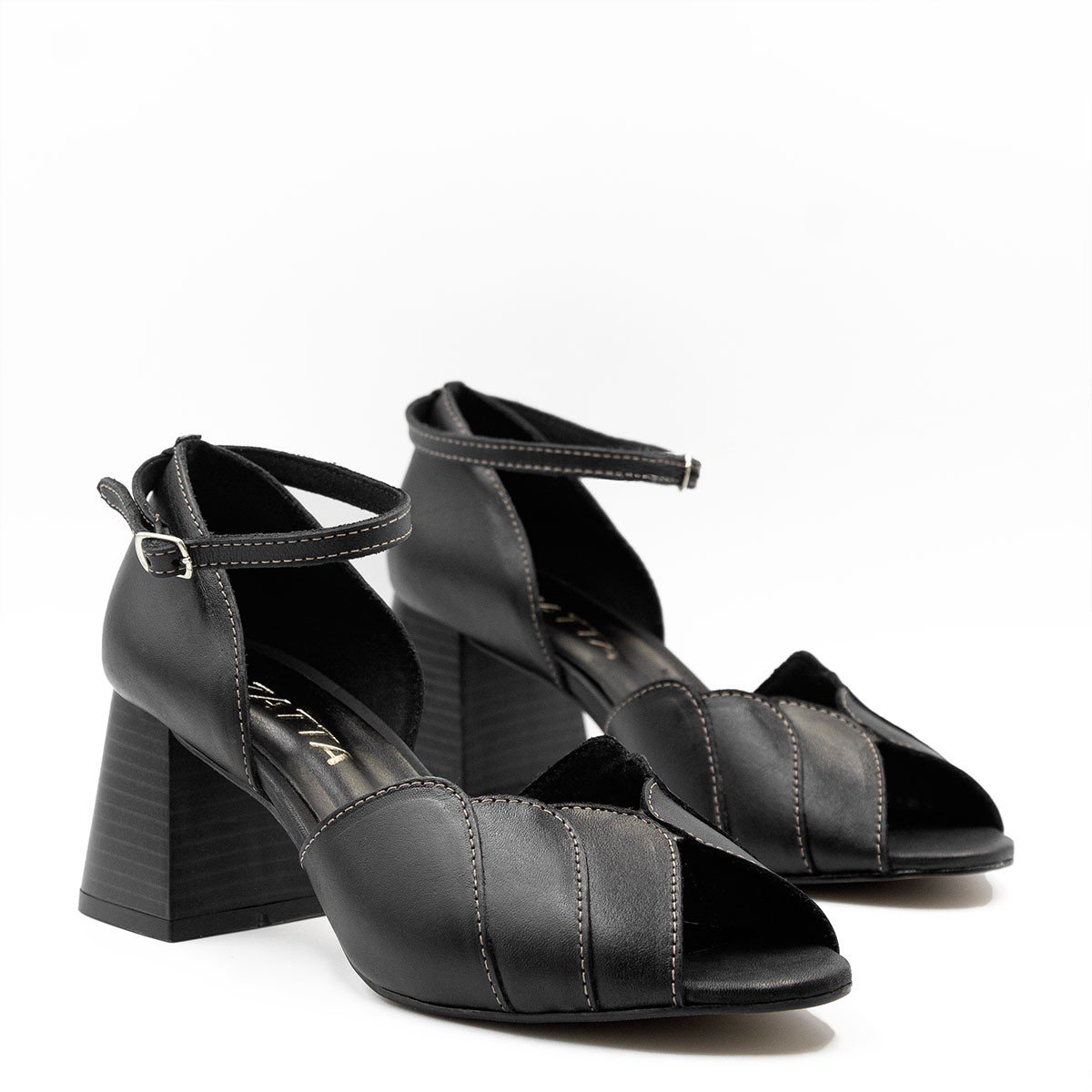 Sandália Zatta Retro Couro Ana Preto Preto 7