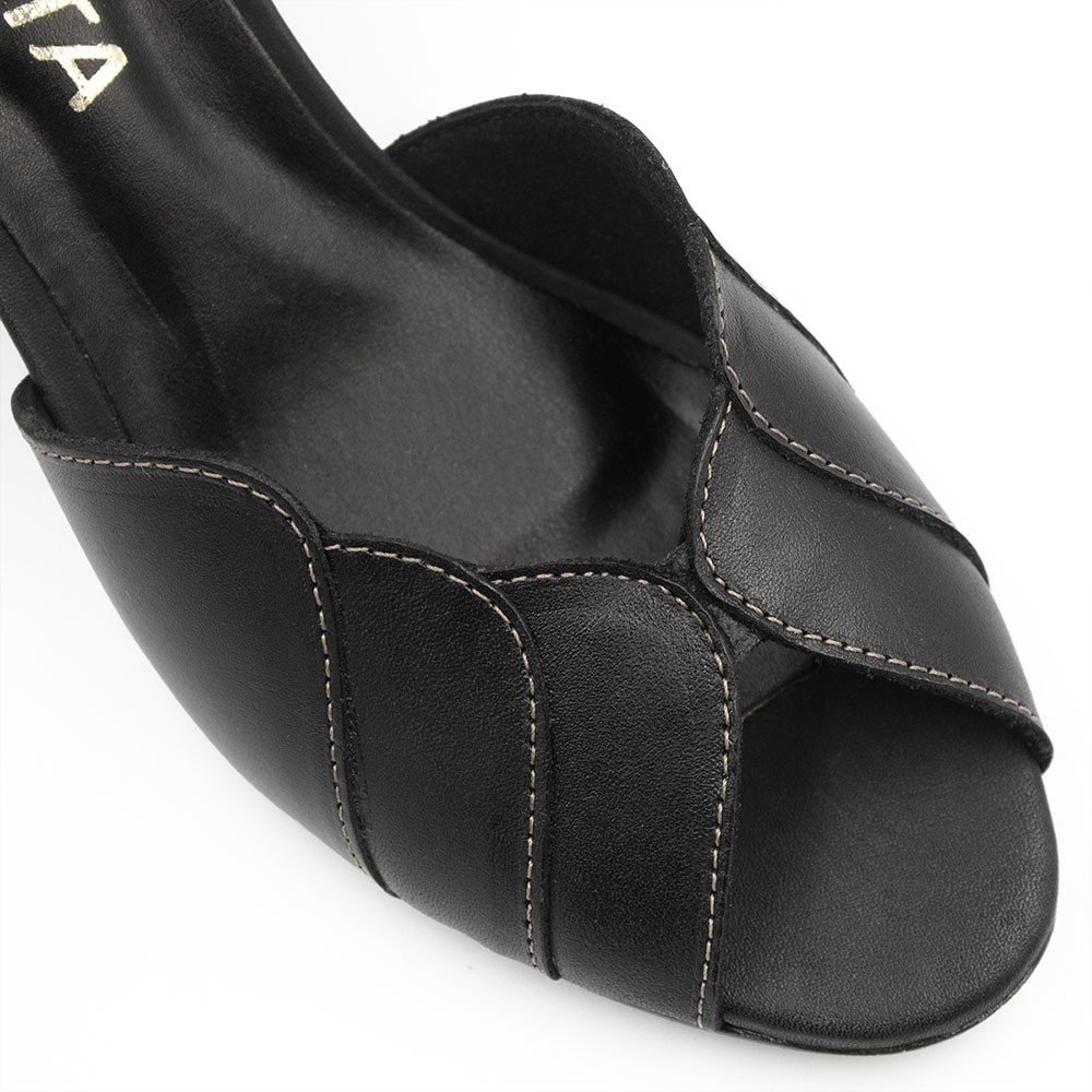 Sandália Zatta Retro Couro Ana Preto Preto 8