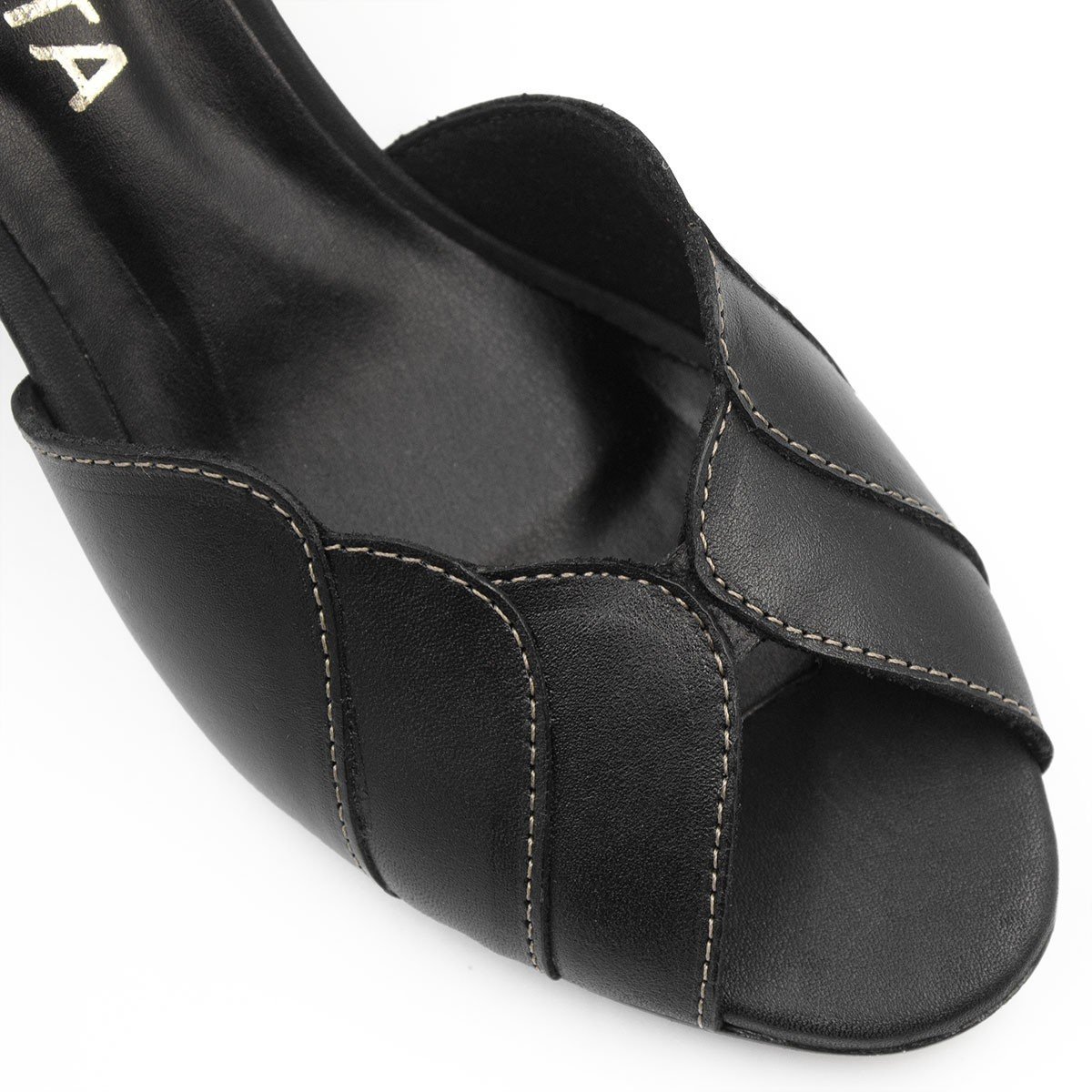 Sandália Zatta Retro Couro Ana Preto Preto 9