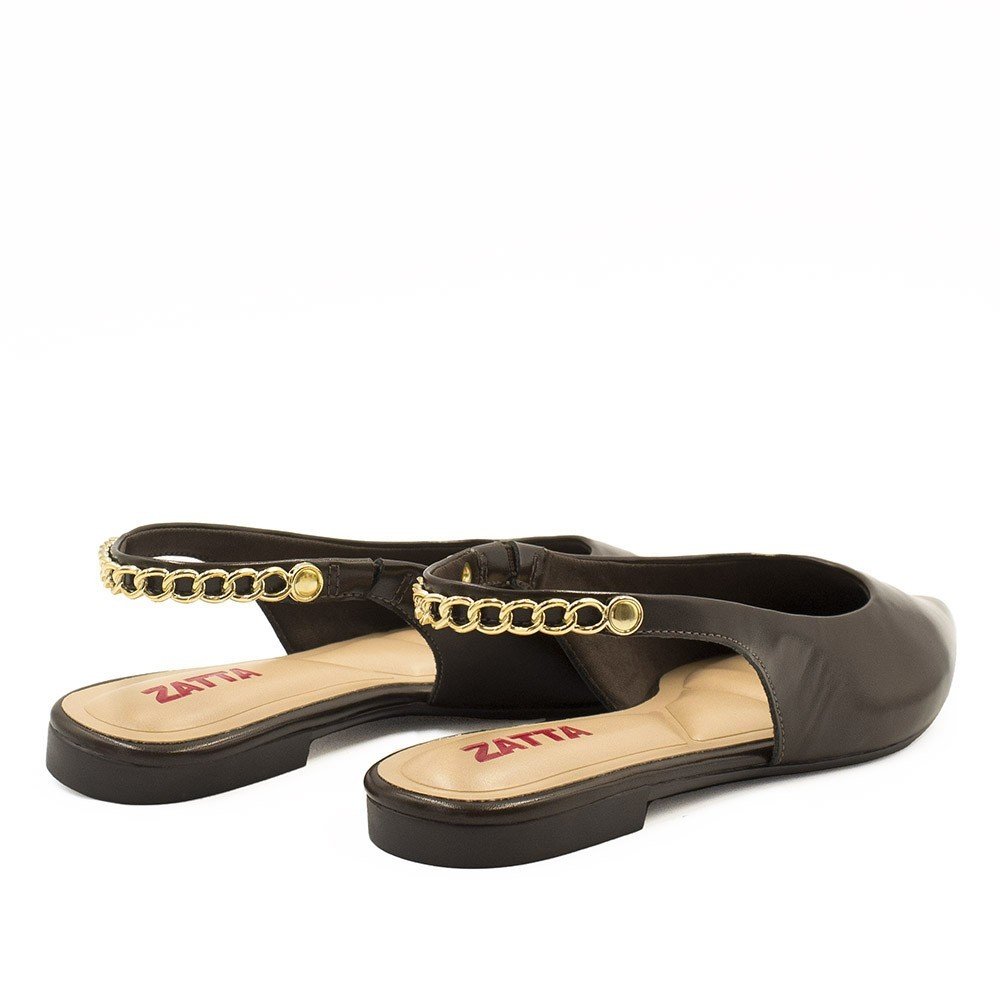 Sapatilha Zatta Slingback Bico Fino Dalila  Marrom Marrom 5